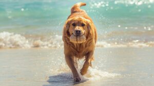This Golden Retriever Has Been Titled a Superhero Because of What He Retrieved on the Beach
