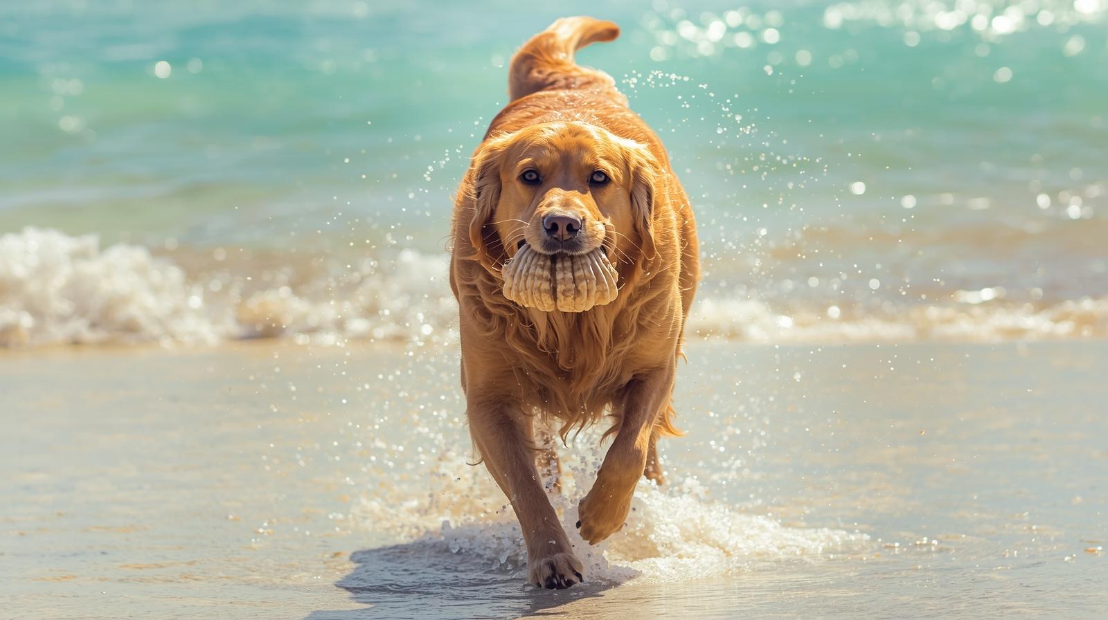 This Golden Retriever Has Been Titled a Superhero Because of What He Retrieved on the Beach