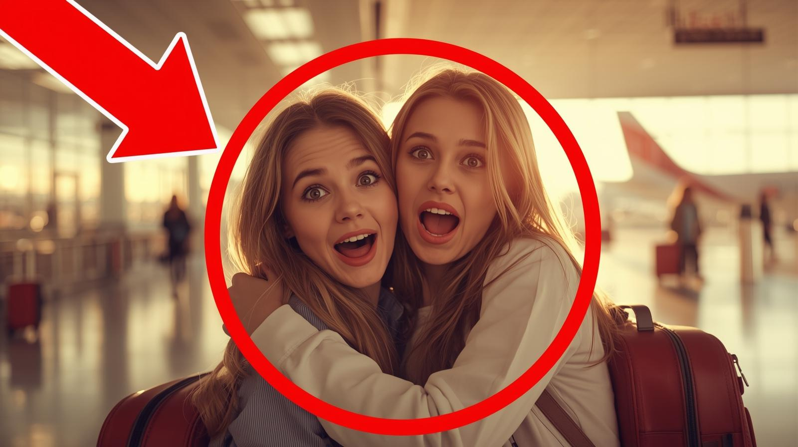 Dy motra u ritakuan rastësisht në aeroport pa e ditur se ishin të afërme